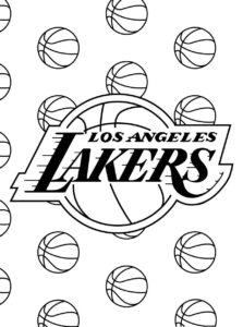 Lakers logo: black & white basketball dream coloring page