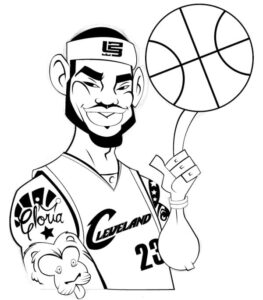 Lebron james: cleveland icon, lion tattoo coloring page