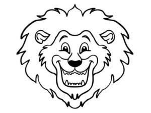 Lion’s grin: a cloud of lines coloring page