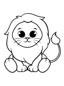 Lion’s laughter: mane-shaking joy coloring page