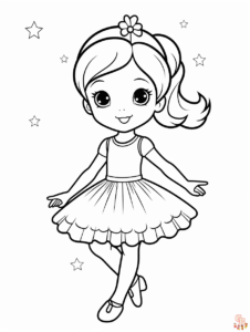 Little cute ballerina coloring page