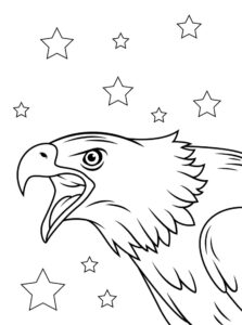 Lone eagle’s nighttime scream coloring page