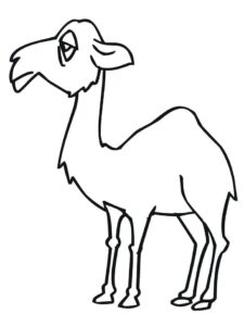 Lonely camel’s sadness: a touching image coloring page