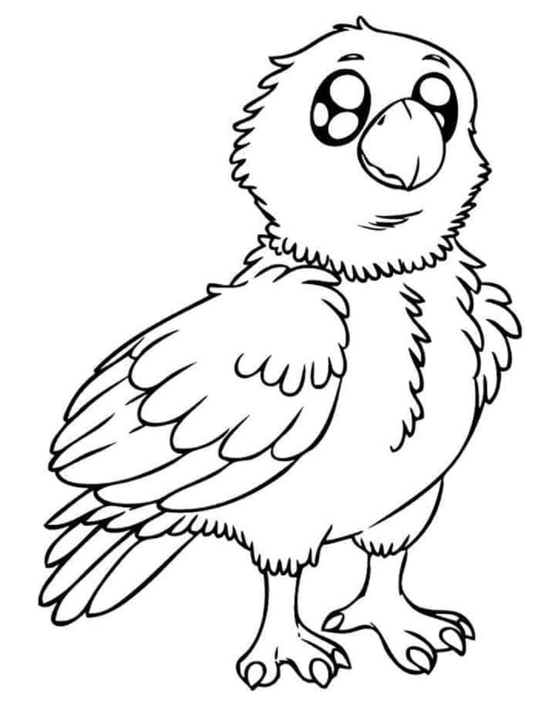 Lonely eagle, moment of sadness coloring page