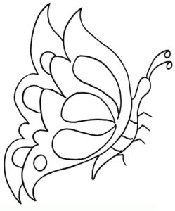 Long-tailed butterfly with open wings coloring page