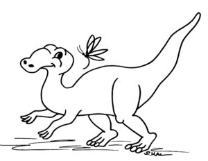 Majestic dinosaur gracefully walking on watery surface captivates with power coloring page