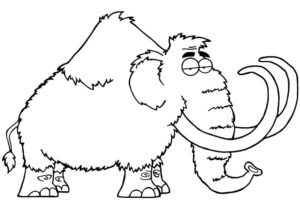 Woolly Mammoth Drawing, Powerful Trunk, Tusks coloring page