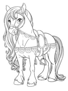 Majestic horse: power, grace, and intelligence coloring page