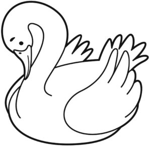 Majestic swan: graceful beauty on water coloring page