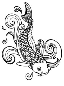 Koi Fish Swim with Grace coloring page coloring page