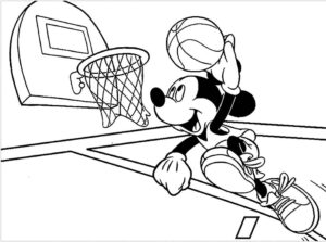 Mickey mouse’s epic basketball dunk coloring page