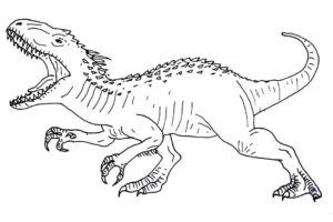 Mighty T-Rex Drawing: A Moment Frozen in Time coloring page