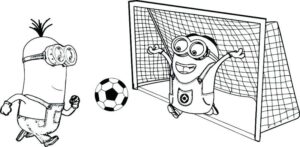 Minions soccer showdown coloring page coloring page