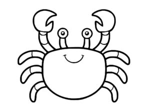 Mischievous crab ready for adventure coloring page