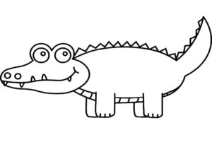 Crocodile grin: mischief in the swamp coloring page