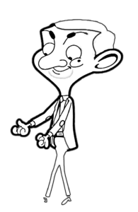 Mr. bean’s silent steps: a mystery coloring page