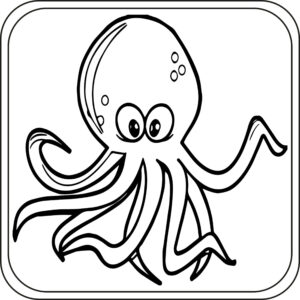 Octopus fun: sparkling eyes & long arms coloring page