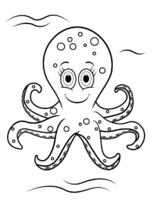 Octopus grin: mischief in one eye coloring page