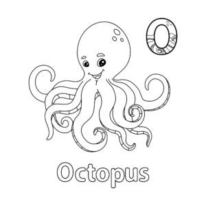 Octopus grin: zero’s circle coloring page