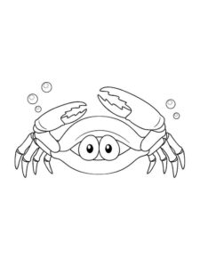 One-eyed crab’s bubble peril coloring page