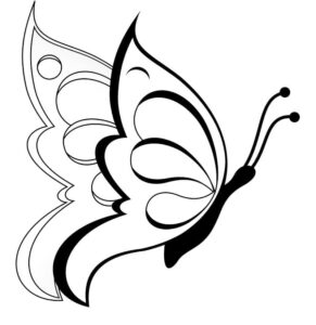 One-winged butterfly: a unique sight coloring page