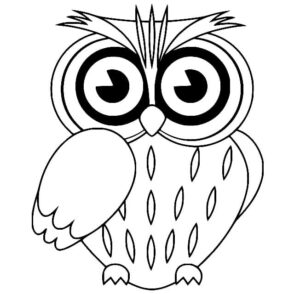 Owl perched, wings spread, gaze left coloring page