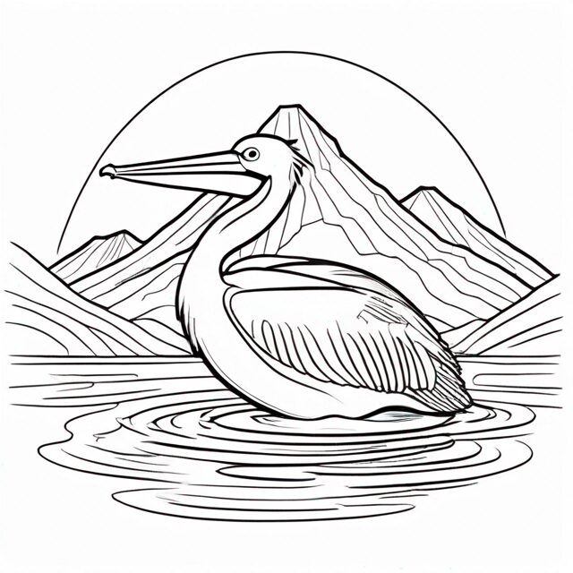 Pelican slumbers: majestic mountain pond