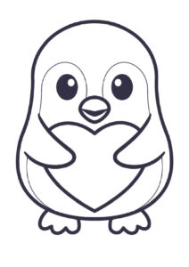 Penguin’s silent plea: a heartfelt story coloring page