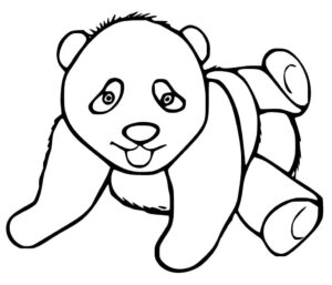 Playful panda: big eyes & silly tongue coloring page