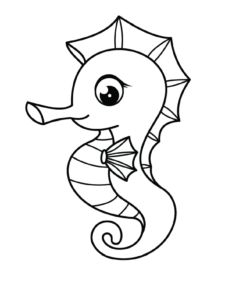 Pretty seahorse coloring page