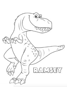 Ramsay: The Fearsome Dinosaur Roaming the Prehistoric Landscape coloring page