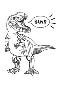 Robotic Dinosaur Roars in Prehistoric Land, Intriguing Other Creatures coloring page