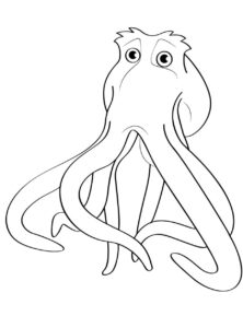 Sad octopus looks up: a story coloring page