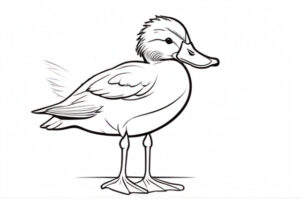 Shivering duck on jagged rock coloring page