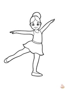 Simple drawing of a ballerina coloring page