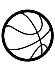 Simple basketball: a solitary sphere coloring page