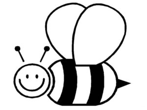 Smiling bee: a stinger’s secret coloring page