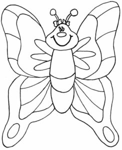 Smiling butterfly crown: a magical sight coloring page