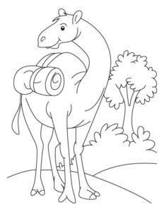 Smiling camel: a rare sight coloring page