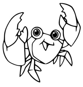 Smiling crab: a creepy encounter coloring page