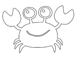 Smiling crab’s joyful adventure coloring page