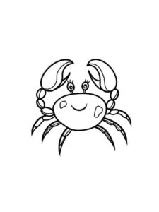 Smiling crab: joyful & open-armed coloring page