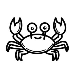 Smiling crab: a mischievous welcome coloring page