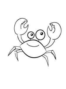 Smiling crab: tiny claws wave excitement coloring page