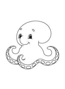 Smiling octopus: my unexpected friend coloring page