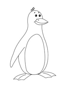 Smiling penguin: adorable wildlife photo coloring page