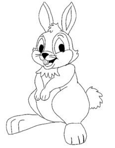 Smiling rabbit with cartoonish charm coloring page