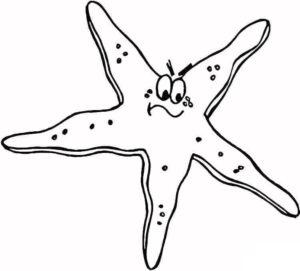 Smiling starfish: tiny dots & five arms coloring page