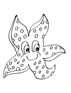 Smiling starfish: tiny spots on five arms coloring page