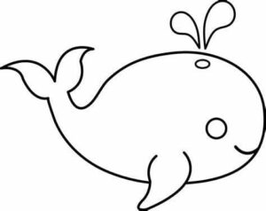 Smiling whale: big body, small head coloring page